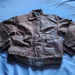 VTG MICHI BROWN AVIATOR FLIGHT BOMBER JACKET SMALL IS USED